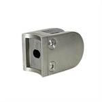 Lavi Rounded Stainless Steel Round Post Mount Glass Clip for 1.90