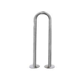 Galvanized Steel Single Loop U-Shaped Bike Rack, Surface Mount