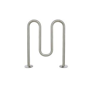 3 Loop Stainless Steel Wave Bike Rack, Surface Mount