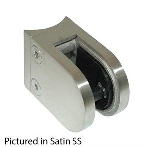 Lavi Rounded Polished Stainless Steel Round Post Mount Glass Clip for 1.90