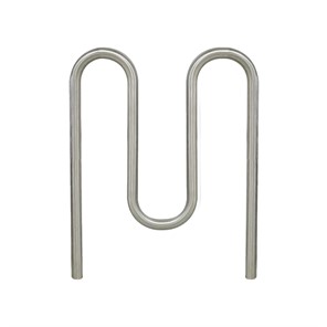 3 Loop Stainless Steel Wave Bike Rack, Embed Mount