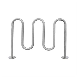 5 Loop Galvanized Steel Wave Bike Rack, Surface Mount
