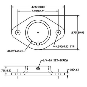Stainless Steel Tapered Flat Base Flange for 1.25