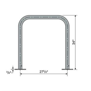 1 Loop Black U-Shaped 2 Bend Bike Rack Kit, Surface Mount
