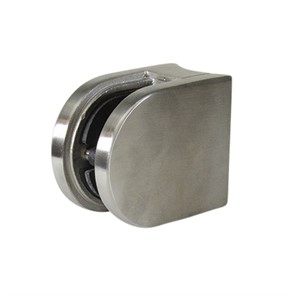 Lavi Rounded Stainless Steel Round Post Mount Glass Clip for 1/2