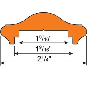 20' Satin Finish Bronze Handrail Moulding, 2-1/4