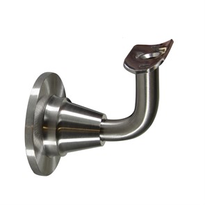 304 Satin Stainless Adjustable Wall Mount Handrail Bracket with One 3/8-16 Tapped Hole
