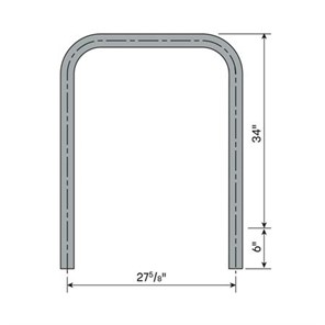 1 Loop Black U-Shaped 2 Bend Bike Rack Kit, Embed Mount