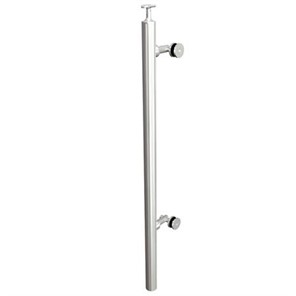 Brushed Stainless Steel Legato Round End Post with Two Point Clip, Embed Mount