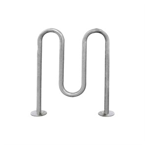3 Loop Galvanized Steel Wave Bike Rack, Surface Mount