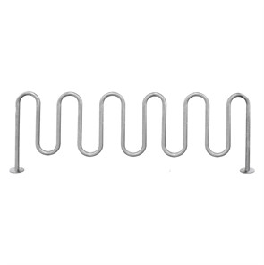 11 Loop Galvanized Steel Wave Bike Rack, Surface Mount