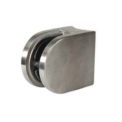 Lavi Rounded Stainless Steel Round Post Mount Glass Clip for 1/2